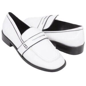TopShop White Leather Women’s US 9 EU 40 Loafer Flat Slip On Oxford Shoes